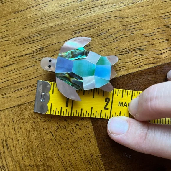 Sea turtle hair clip natural shell inlay - Picture 3 of 4